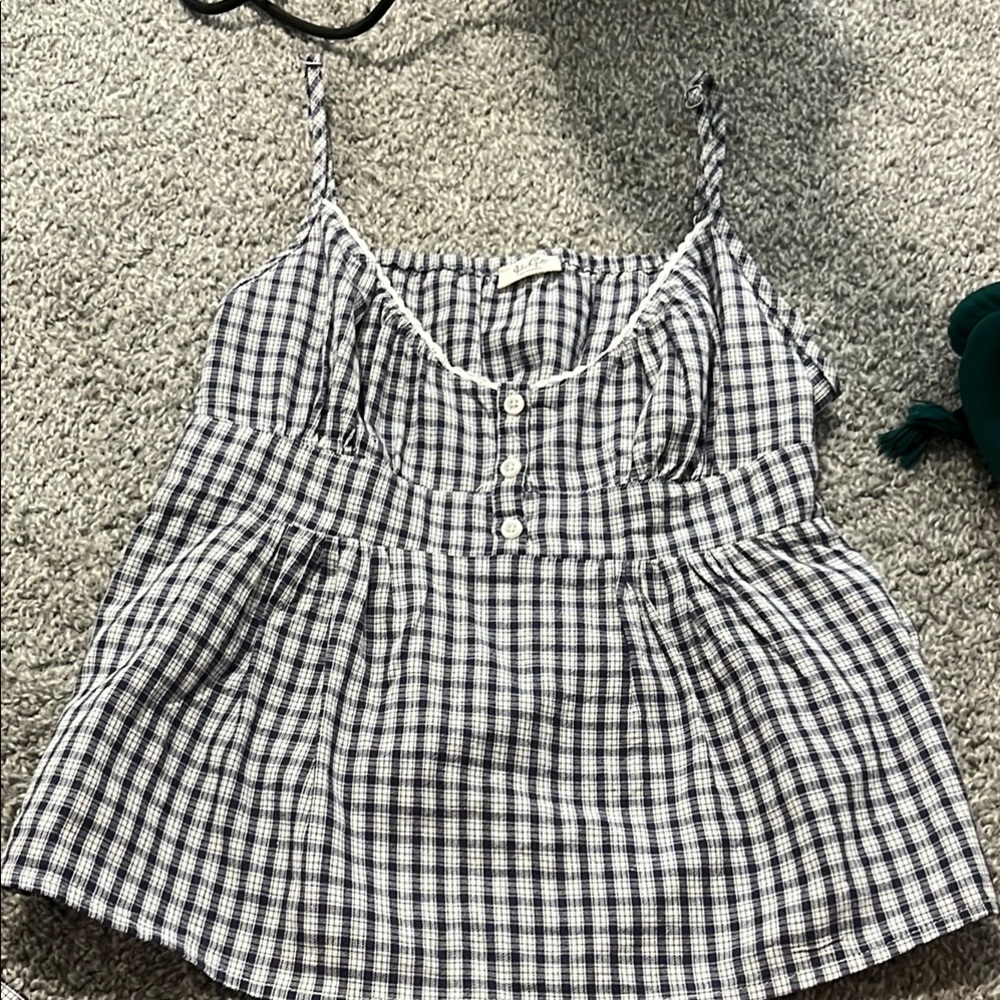 Navy and white John Galt tank top